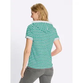 Classic Basics Kapuzenshirt Sweatshirt Bedruckt Smaragd/Ecru 50