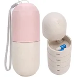 Pillen-Organizer - Kapselform Medizinetui 7 Tage Pillenbox Wöchentlicher Pillenspender Reisetabletten-Behälter Tragbare Medizinbox Kapsel-Organizer für Reisepillenpflege Altenpflege