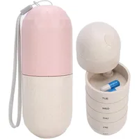 Pillen-Organizer - Kapselform Medizinetui 7 Tage Pillenbox Wöchentlicher Pillenspender Reisetabletten-Behälter Tragbare Medizinbox Kapsel-Organizer für Reisepillenpflege Altenpflege