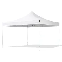 TOOLPORT Faltpavillon 4 x 4 m inkl. Seitenteile Weiß/Grau