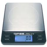 Dipse Digitale Laborwaage TP-2000 x 0,1 - Feinwaage mit 0,1g genauer Auflösung Digitalwaage bis 2000g / 2 kg Wägebereich 2000 x 0,1g, Farbe Schwarz