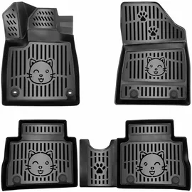 Elmasline 3D Gummimatten für ORA Funky CAT 2023-2025 - mit Katzenmotiv | Zubehör Fußmatten