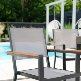 Home Deluxe Garten-Sitzgruppe CANTOS SEDIA 150 x 90 cm - inkl. 6 Stühle |Gartenmöbel, Loungemöbel, Aluminiumtisch, Balkontisch