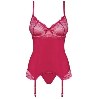 Obsessive Corsage OB Rosalyne corset & thong red - (S/M) rot