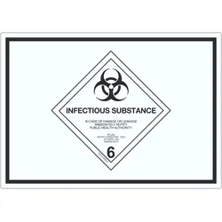 Aufkleber Ansteckungsgefahr Symbol Infectious Substance A6 (105x148mm)