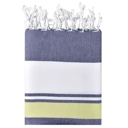 Strandtuch JN1903, navy-blau/grün/weiß