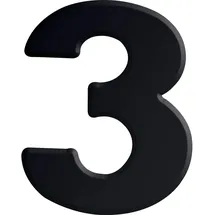 Kirsten Ziffer selbstklebend, Type 3, Höhe 30 mm, Aluminium schwarz eloxiert