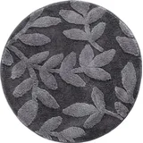 Erwin Müller Badematte Badematte "Kamari", Höhe 20 mm, rund, gemustert: Blätter/Hoch- Tiefstruktur grau rund | 90 cm x 90 cm x 20 mm