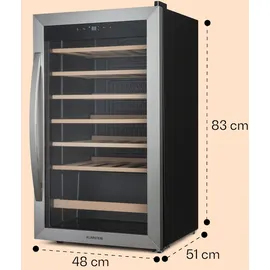 Klarstein Vinamour 32 Uno Weinkühlschrank 1 Zone 95 L / 36 Flaschen 4-18°C Touch
