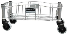 Rubbermaid Slim Jim® Transportwagen,, Einfaches und problemloses Transportieren von Behältern mit Lüftungskanälen, Farbe: metallic-silber
