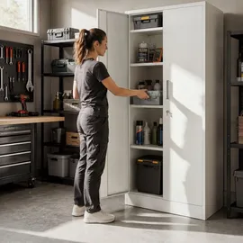 Tectake Brandon Aktenschrank 60 x 40 x 180,5 cm grau