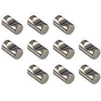 Gedotec Möbelknopf Edelstahl Möbelgriff Küchen-Schrank - LINA | Edelstahl-Knopf rund | Knauf Vollmaterial MASSIV | Schrankknopf Ø 12 x H 20 mm | 10 Stück - Türknopf rostfrei inkl. Befestigungsmaterial