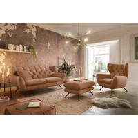 KAWOLA Sitzgruppe CHARME Sofa Sessel Hockerbank Cord rost