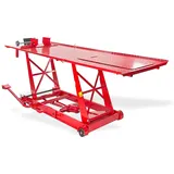 Dema Hydraulische Motorradhebebühne – Montagerampe, Motorradheber, Hebebühne, 454 kg Tragkraft, rutschfeste Arbeitsfläche, Sicherungsstange, Werkstatt-Lift