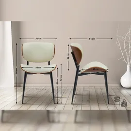 CLP Stuhl Enid mit Rückenlehne und Polsterung I Sessel mit Kunstleder- oder Stoffbezug I Komfortabler Esszimmerstuhl