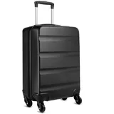 KONO Handgepäck Koffer Leicht Reisekoffer mit Rollen und TSA Schloss, Klein Koffer Trolley Handgepäck Flugzeug 55x38x20cm (Handgepäckkoffer, Schwarz)
