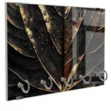 DEQORI Schlüsselbrett 'Veredeltes Blattwerk', (1 St), Schlüsselhalter Schlüssel Haken Schlüsselboard modern Schlüsselleiste braun