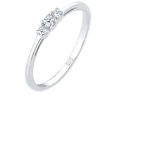 Elli DIAMONDS Verlobungsring Diamant (0.06 ct.) Zart 925 Silber Ringe Damen