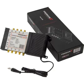 PremiumX Satelliten-Komplettanlage Fuba DAA 780 G Satellitenschüssel Alu Grau 5/8 Multischalter LNB F-Stecker, 1 SAT 8 Teilnehmer