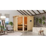 Karibu Saunaofen Fiona 3-9 kW + Ofen-Steuergerät + Dachkranz