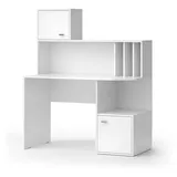 Vicco Schreibtisch Alwin Weiß 115 x 55 cm mit 2 Türen