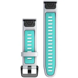 Garmin Quickfit 20 mm Silikonarmband whitestone aqua blue