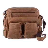 GREENLAND Nature Montenegro Umhängetasche Leder 33 cm Laptopfach natur