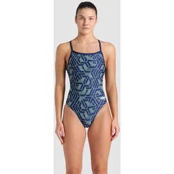Badeanzug Damen arena Escape Challenge-Back - Navy-team Blue Green - 128JR