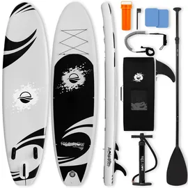 SereneLife SUP Board Set Aufblasbar 320 x 80 x 15 cm grau|schwarz