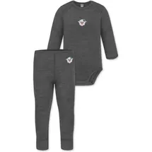 normani Outdoor Sports Merino Body Langarm und Baby Merino Hose in Anthrazit | Gr.: 74