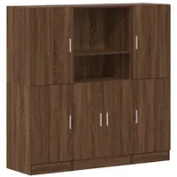 VidaXL 3-tlg. Küchenschrank-Set Braun Eichen-Optik Holzwerkstoff,