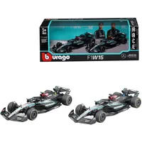 BBURAGO F1 Mercedes AMG W15E 2er-Set 1:43, Modellauto