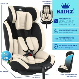 Kidiz Autokindersitz Gruppe 1-3 Beige