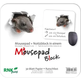 RNK Mousepad-Notizblock 24,0 x 22,0 cm Weiß/Grau