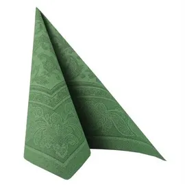 Papstar Servietten "ROYAL Collection" 1/4-Falz 40 cm x 40 cm dunkelgrün "Ornaments"