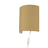 Licht-Erlebnisse Wandlampe mit Kabel Schalter Kaffeebraun Stoff Alice