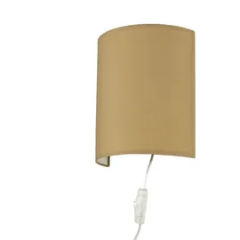 Licht-Erlebnisse Wandlampe mit Kabel Schalter Kaffeebraun Stoff Alice