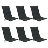Beautissu Hochlehner Auflage 120 x 50 x 6 cm grau 6 St.