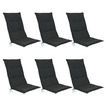 Beautissu Hochlehner Auflage 120 x 50 x 6 cm grau 6 St.