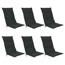 Beautissu Hochlehner Auflage 120 x 50 x 6 cm grau 6 St.