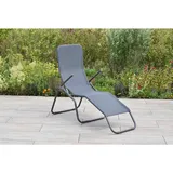 gardenson Gartenliege 154 x 67 x 116 cm Grau