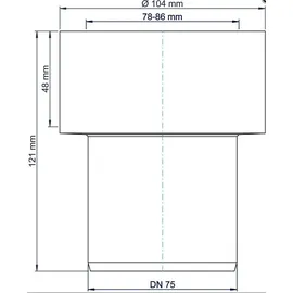 POLOPLAST ÜG mit Spitzende Pkulsag NG von Fz/guss-spitzende auf Ng-muffe DN 75