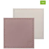 Freeform 4er-Set: Untersetzer in Altrosa/ Creme - (L)10 x (B)10 cm | Gr.: onesize