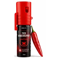 Tierabwehrspray (Pfefferspray) OC, Klein, gegen Tiere - 15 ml - Kompakt, mit Sicherheitskappe - Schnelle Einsatzbereitschaft - ORLYX