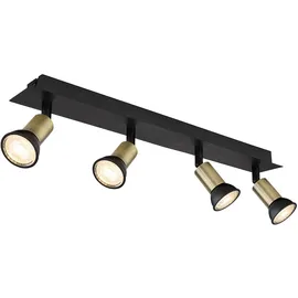 GLOBO Deckenspot 4-flg. schwarz gold