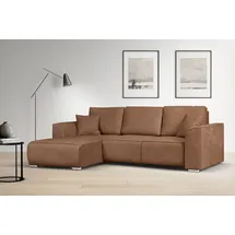 OTTO home Ecksofa OTTO HOME "BEATRICE optionale Schlafsofa mit Bettkasten, B/T/H: 265/170/86 cm", gelb (curry), B:265cm H:86cm T:170cm, 100% Polyester, Sofas, Ecksofa, L-Form, wahlweise auch mit Bettfunktion und Bettkasten