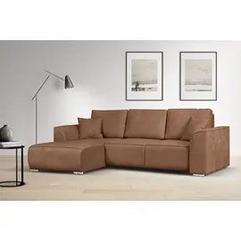 OTTO home Ecksofa OTTO HOME "BEATRICE optionale Schlafsofa mit Bettkasten, B/T/H: 265/170/86 cm", gelb (curry), B:265cm H:86cm T:170cm, 100% Polyester, Sofas, Ecksofa, L-Form, wahlweise auch mit Bettfunktion und Bettkasten