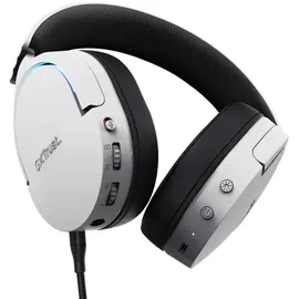 Trust GXT 491W Fayzo Headset Bluetooth + 2.4 GHz, 7.1 Surround Sound, 22H Akkulaufzeit, 35% Recyclingkunststoff RGB Over-Ear Kopfhörer Kabellos Bluetooth PC PS5 PS4 Switch, Weiß