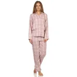 Creative by Normann NORMANN langarm Flanell Pyjama Schlafanzug kariert - 202 201 15 602, Farbe:rosa, Größe:48/50 | 48/50