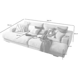 KAWOLA Big Sofa Madeline Stoff petrol